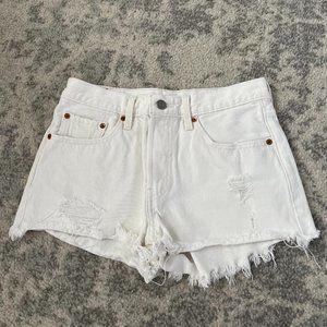 Levi's 501 White Shorts